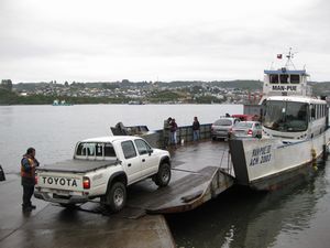 Loading the ferry to Isla Quinchao