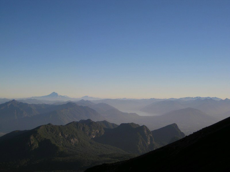 Climbing Volcan Villarrica - view to the north