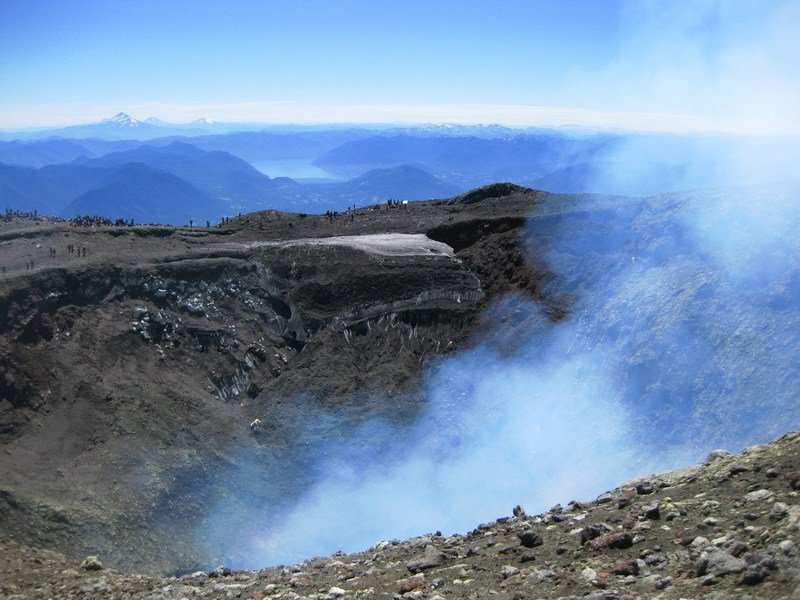 The smoking crater