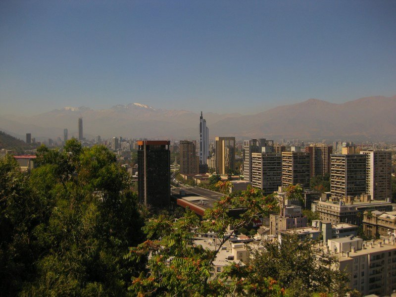 Santiago, smog, and the Andes beyond