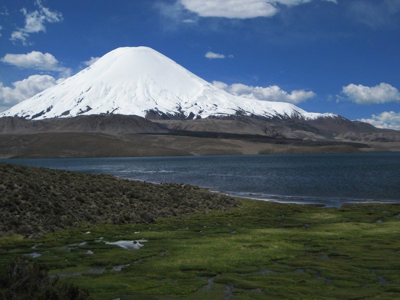Volcan Parinacota and Lago Chungará