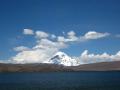 Imposing Volcan Sajama over the border in Bolivia