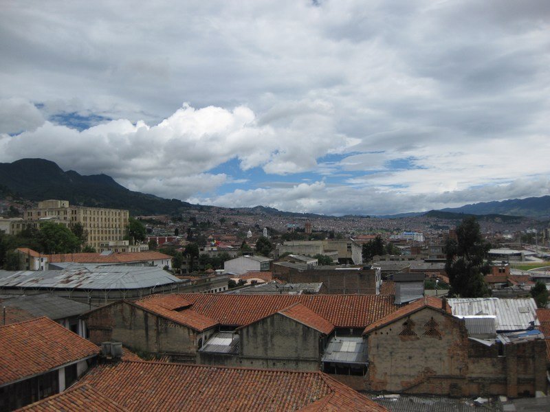 Looking out over the rooftops of Bogotá