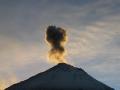 Sangay erupting at sunrise