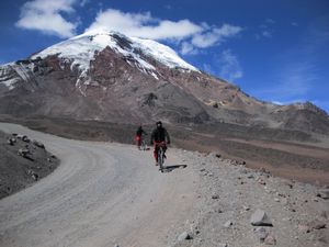 Mountain-biking down the slopes of Chimborazo