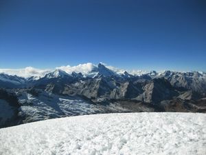 View from the summit of Vallunaraju