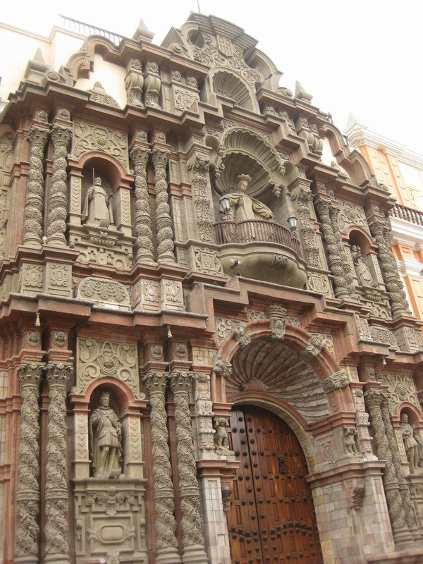 Ornate church facada, Lima