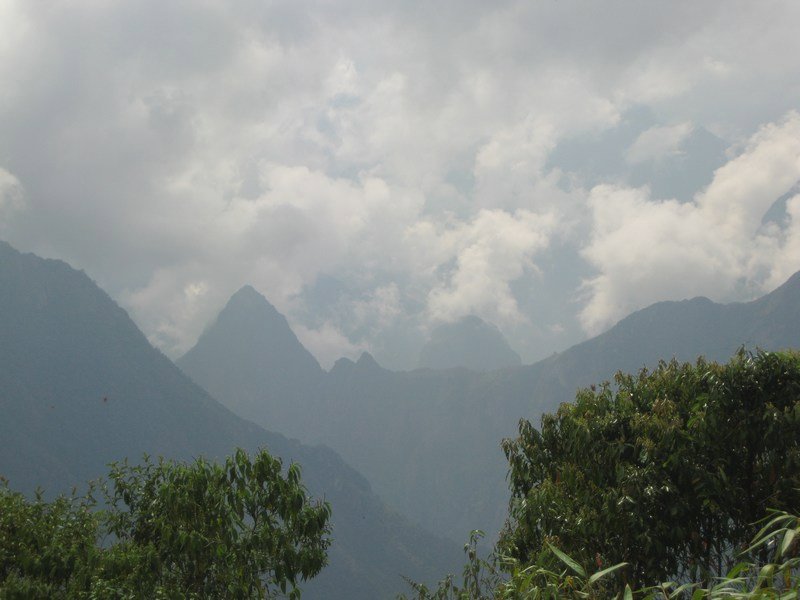 Machu Picchu in the distance, from Llactapata