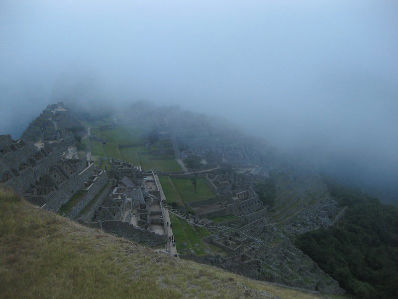 Machu Picchu in the early morning mist