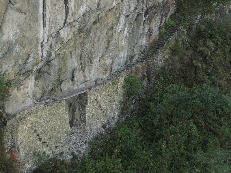 Vertigo-inducing Inca drawbridge, Machu Picchu