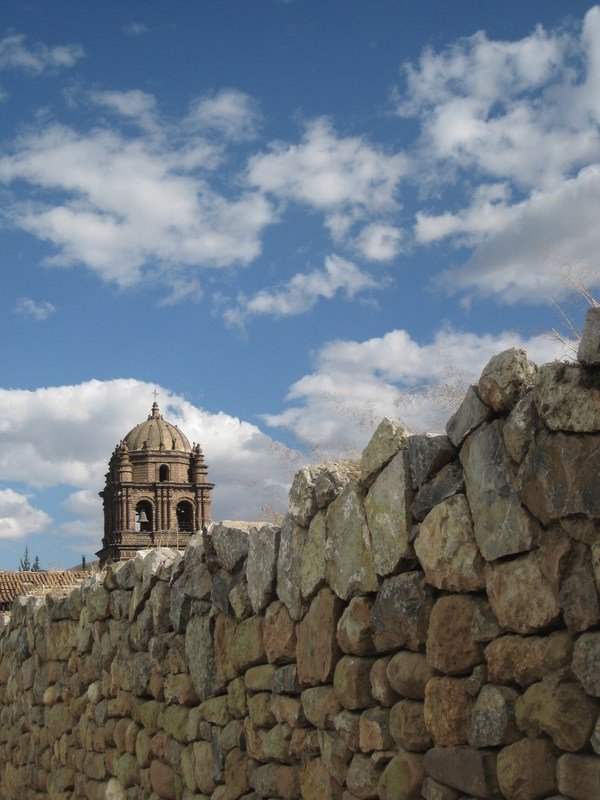Inca stonework, Spanish church