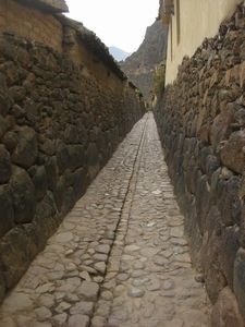 Ollantaytambo's streets have not changed since the days of the Incas...