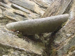 Unusual stone bracing, Choquequirao