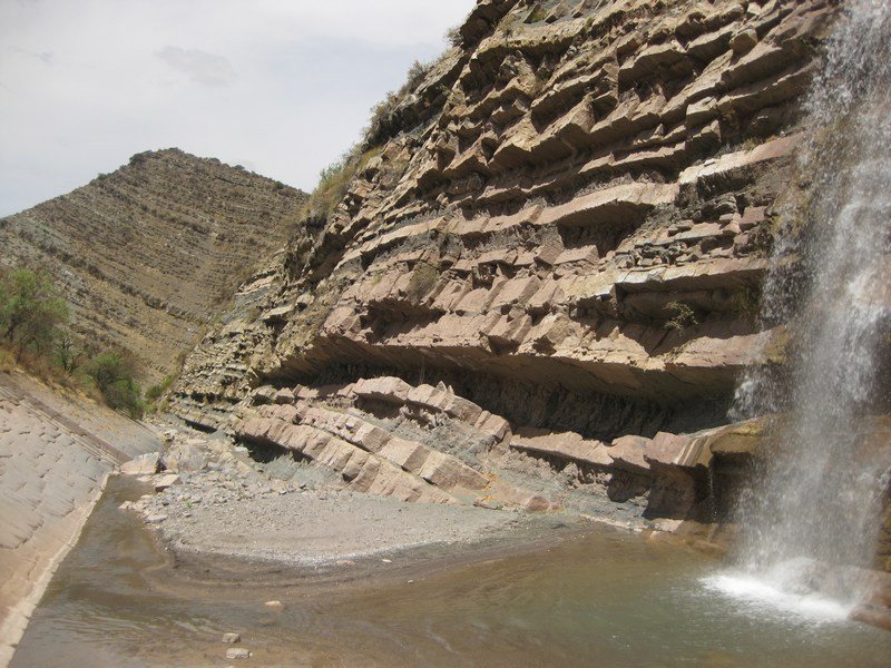 Amazing waterfall formation, Cordillera de los Frailes