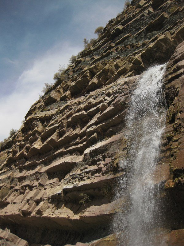 Amazing waterfall formation, Cordillera de los Frailes