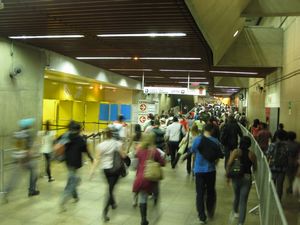 Rush hour on the metrô, São Paulo