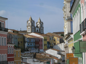 Salvador's historic centre seen from the Largo do Pelourinho