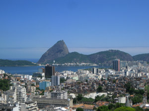 Sugarloaf, fancy neighbourhoods and favelas - all in one picture
