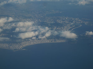 Aerial view of Copacabana on the flight to Buenos Aires