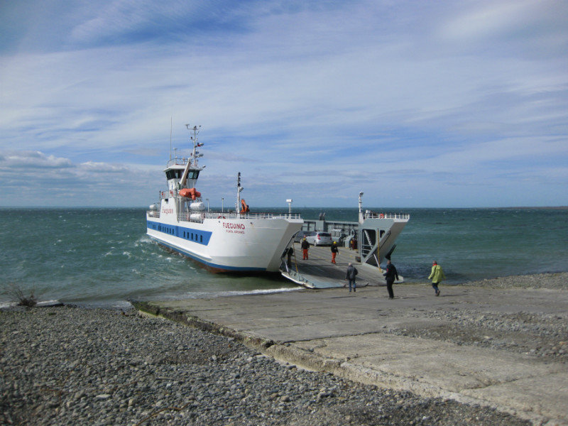 Car ferry across the Strait of Magellan