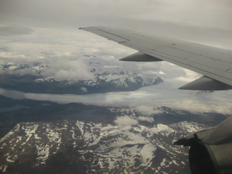 Flying over rivers of ice, Puerto Natales-Santiago