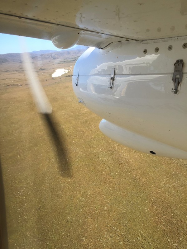 Preparing to land at Melaleuca airstrip