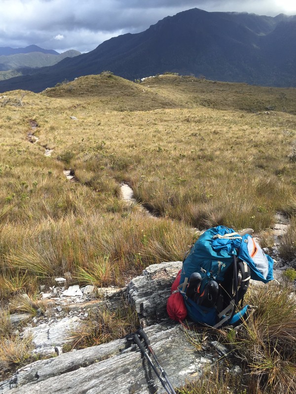 Taking a break on the ascent of the Ironbound Range