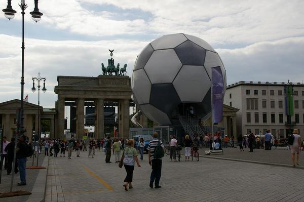 Massive Football in Front of the Brandenburg Gate