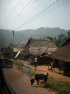 Laos roadside village