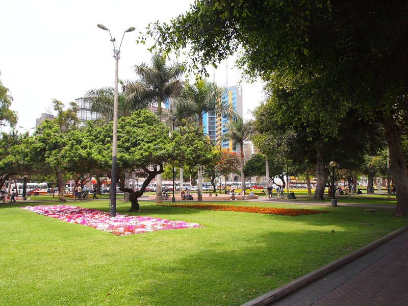 The park in the square.