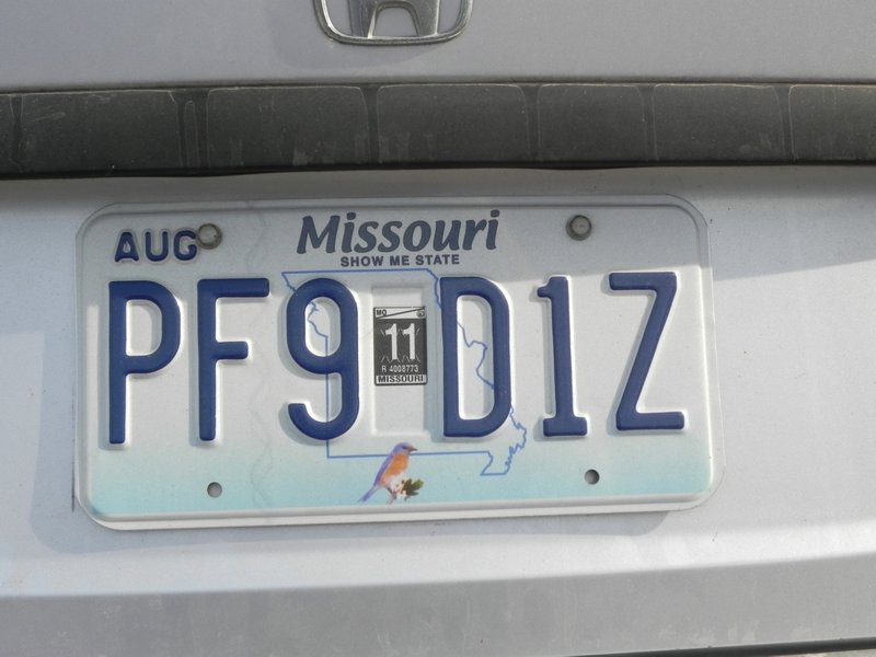 Missouri plate