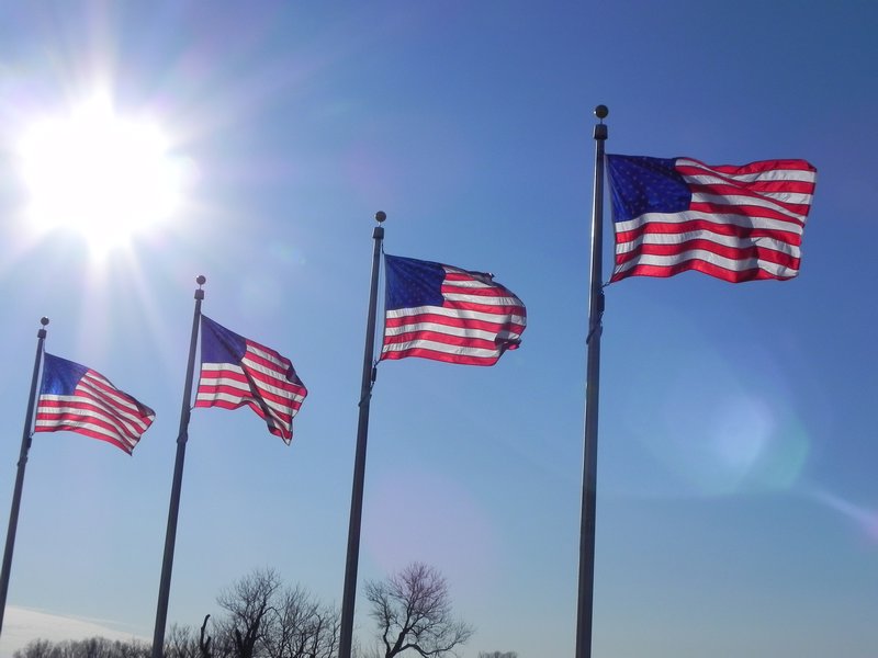 Flags round Washington Monument