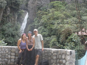 At a waterfall in Banos!