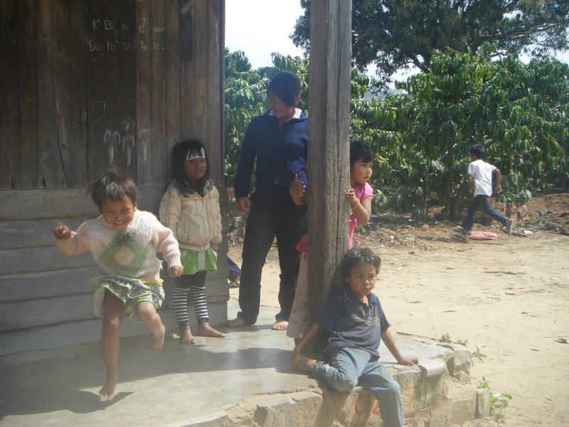 Children playing up to the camera