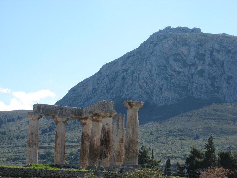 12 Ancient Corinth with Acrocorinth overlooking
