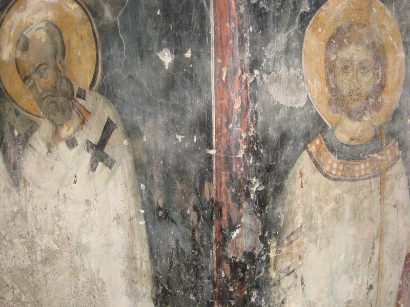 14 Agio Triada - Byzantine chapel fresco detail