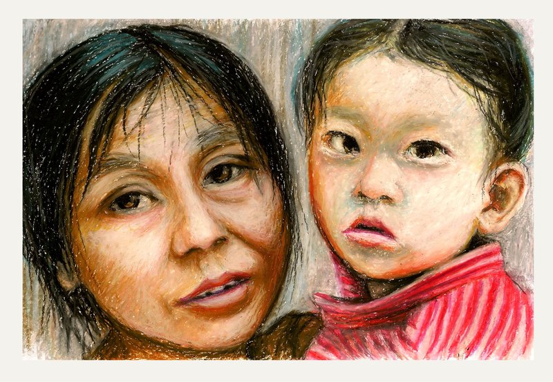 Nepal woman and child