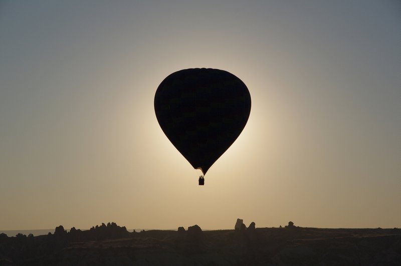 Silhouetted balloon