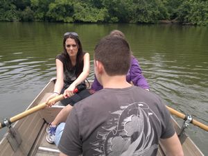 Trying to get the hang of rowing 
