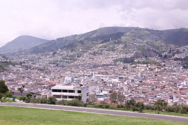 Old Quito Basilica on right