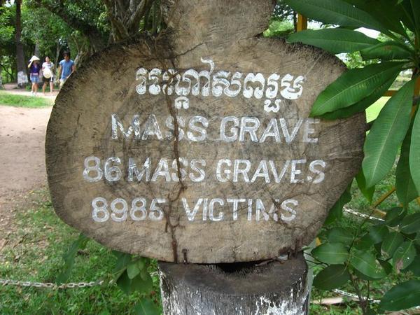 Sign at the Killing Fields