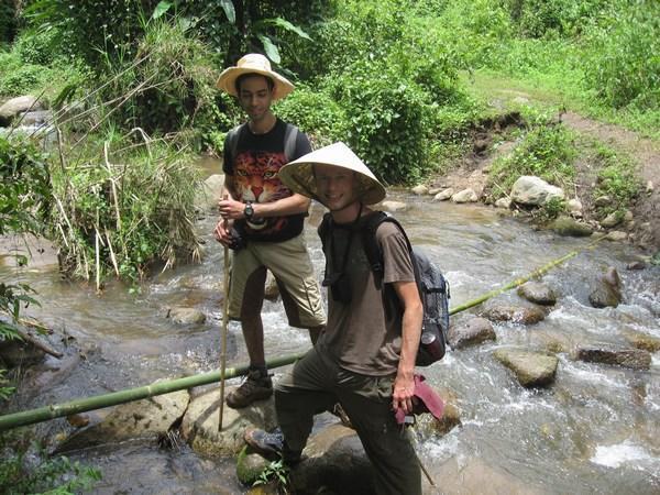 Me and Nir crossing a stream
