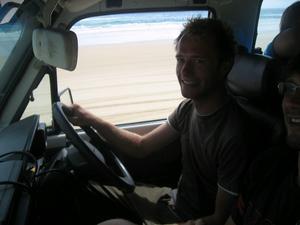 Me driving - Fraser Island