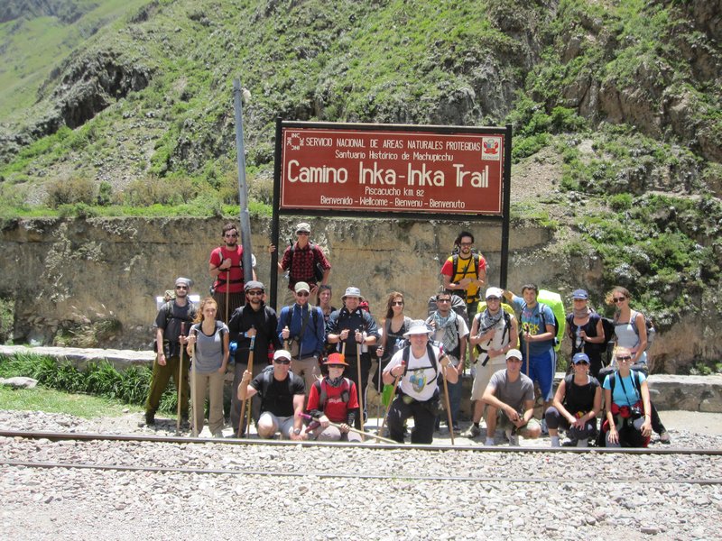 Day 1 - Tour group at the start of the trail