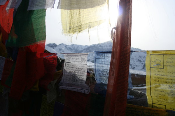 Prayer flags with a view