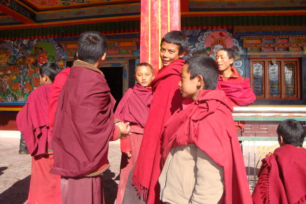 Young Buddhists at monastery