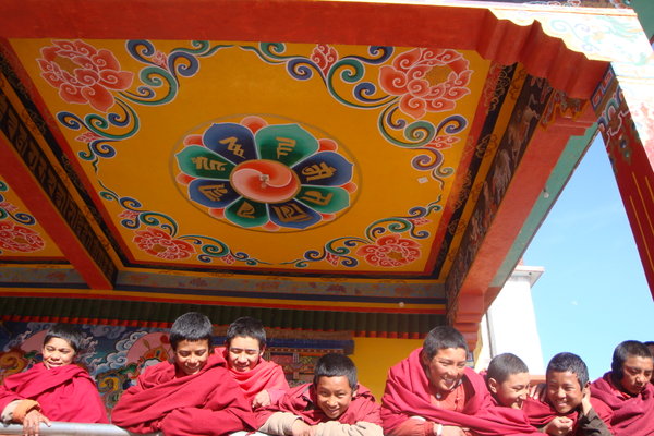 Young buddhists at monastery 