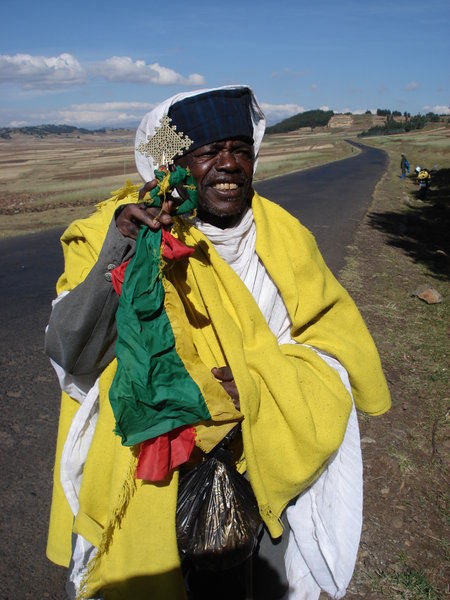 Orthodox priest road Addis - Dese
