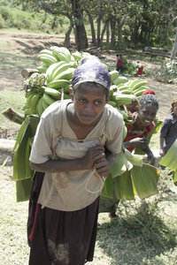 Carrying bananas