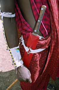 Maasai with knife